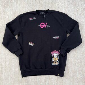 NWOT Avenue George V Paris Bear Graphic Crewneck Black Sweatshirt XL